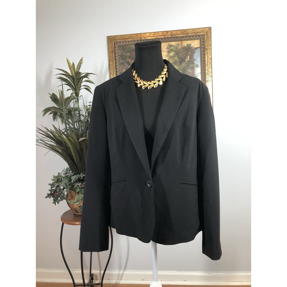 Dressbarn Women Jacket 14 One Button Long Sleeve Clueless Preppy Office Siren